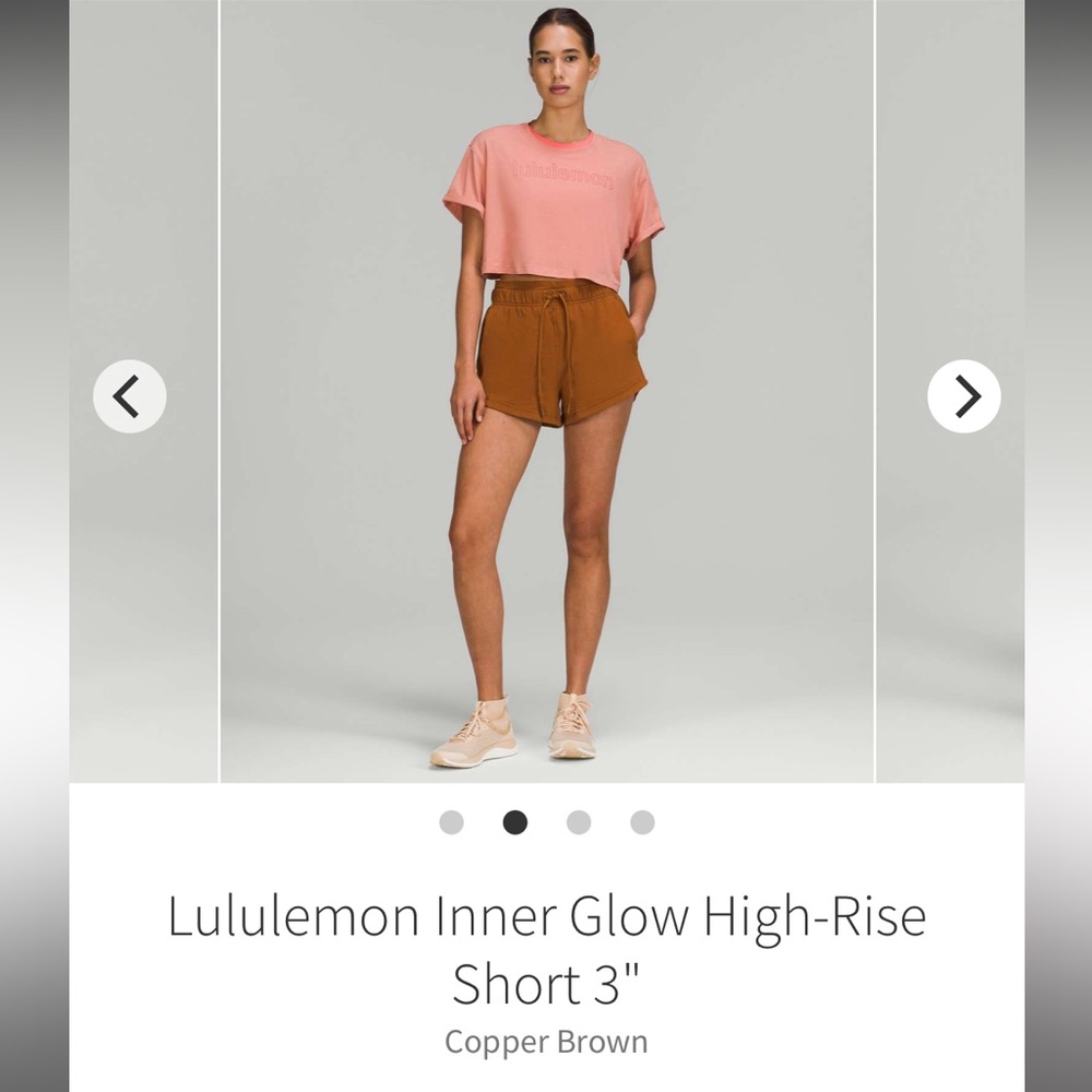 Lululemon Inner Glow High-Rise Short 3” Copper Brown